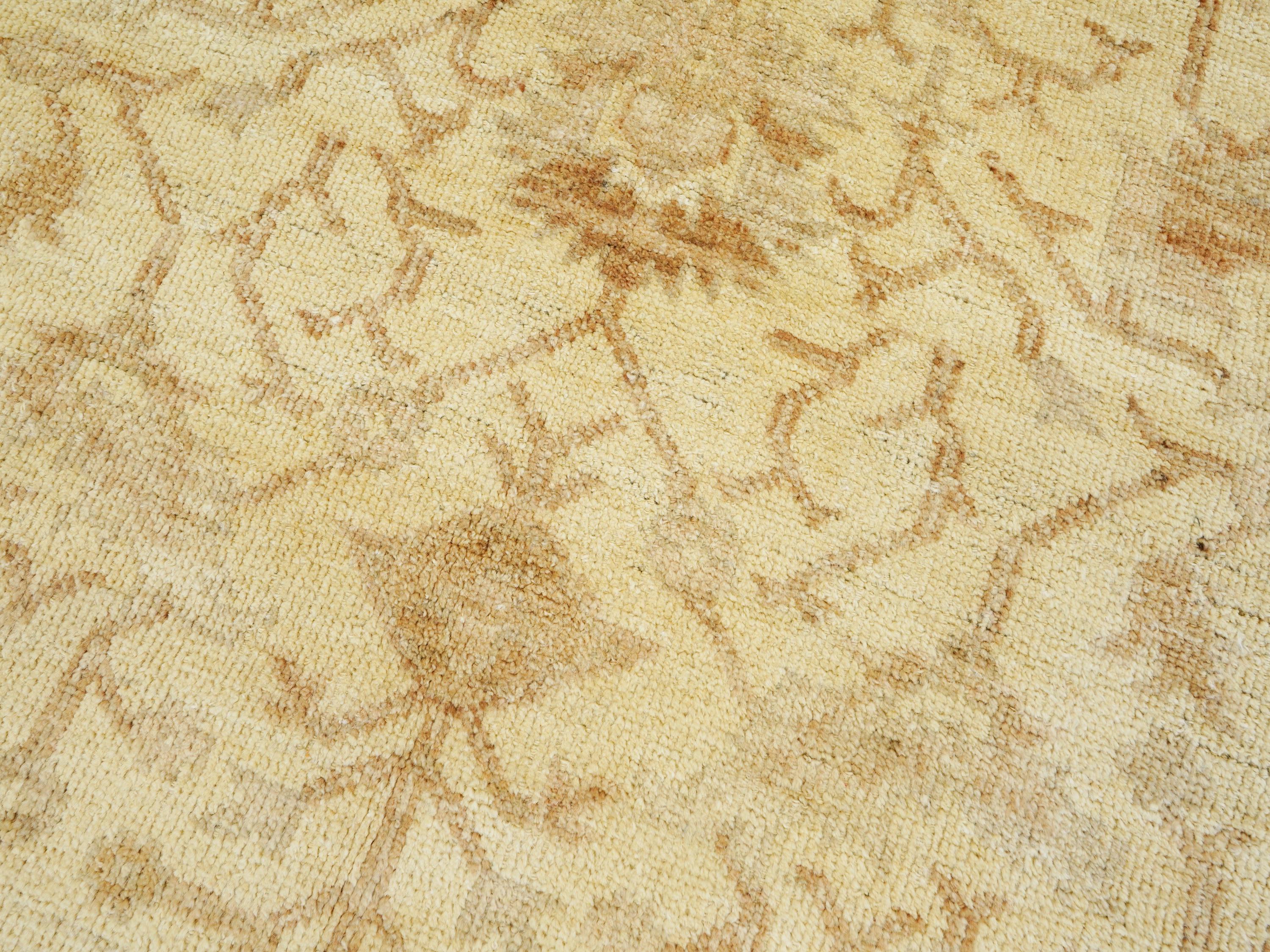 9x12 Ft Beige Ushak Rug - Hand Knotted Afghan Oriental Rug