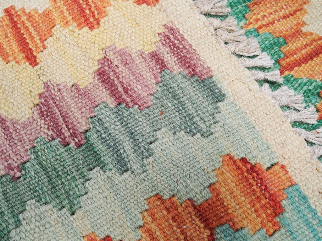 6x8 Ft Maimana Kilim Rug - Colorful Afghan Flat Weave