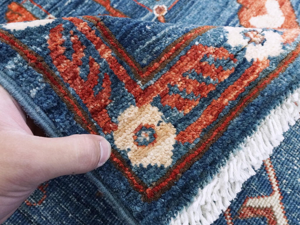 6x9 Ft Blue Serapi Rug - Oriental Area Rug - Allover Floral Design