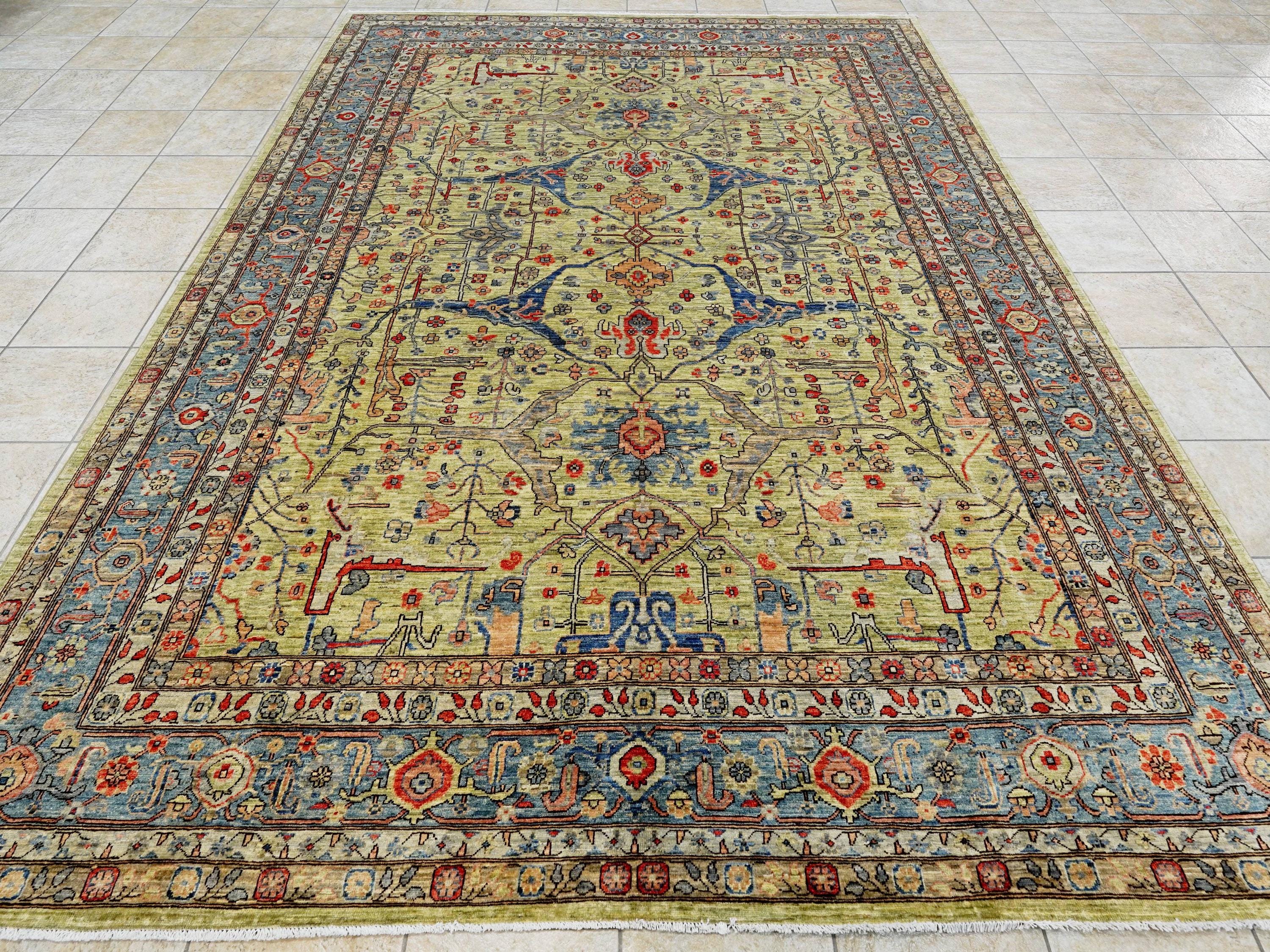 9x12 Ft Green Bidjar Rug - Afghan Oriental Area Rug