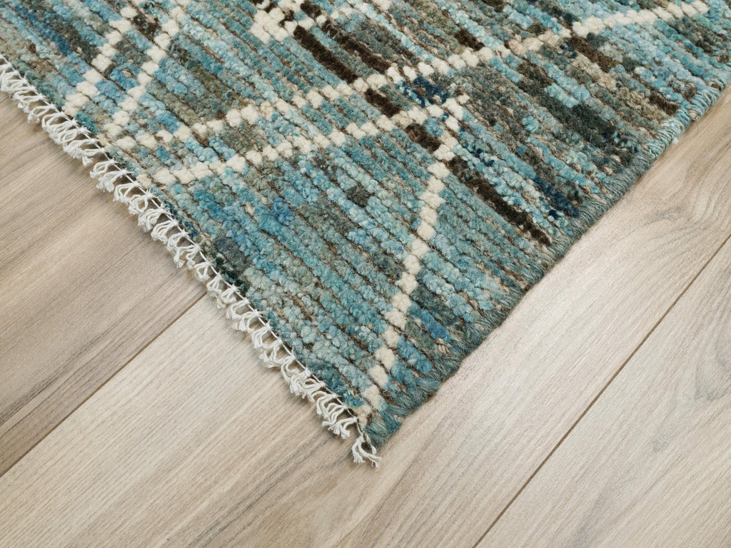 3x5 Ft Blue Moroccan Rug - Hand Knotted Area Rug