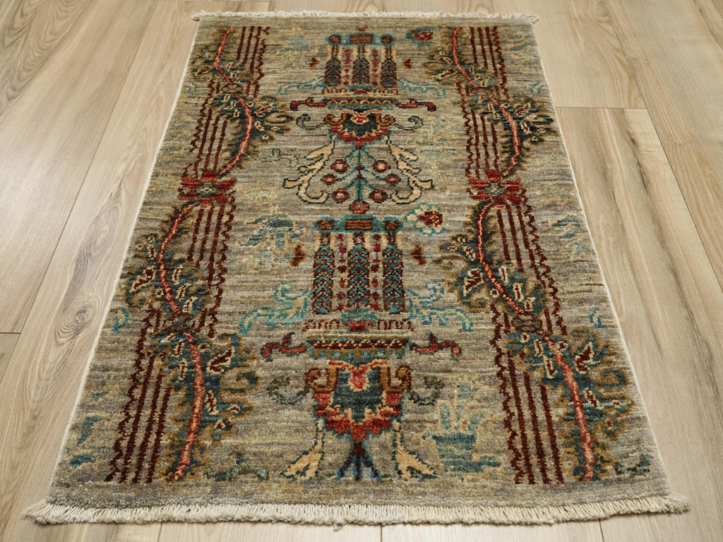 2x3 Ft Handmade Gabbeh Rug - Afghan Wool Accent Rug