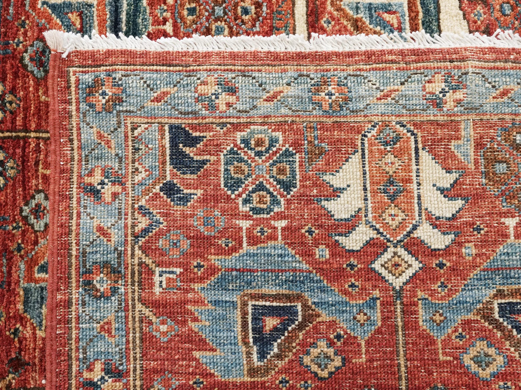 5x7 Ft Hand Knotted Red Serapi Rug - Ghazni Wool Oriental Rug