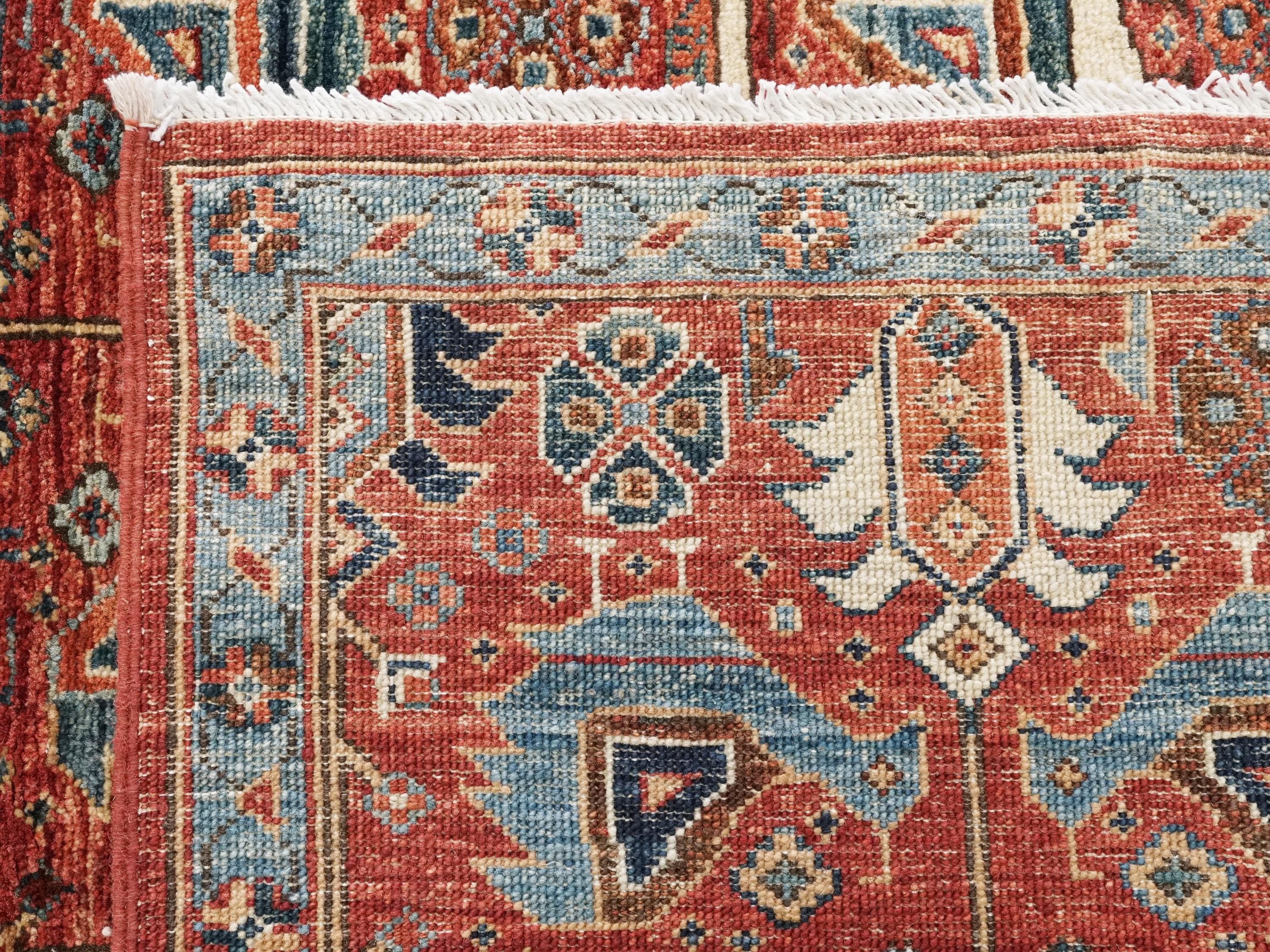 5x7 Ft Hand Knotted Red Serapi Rug - Ghazni Wool Oriental Rug