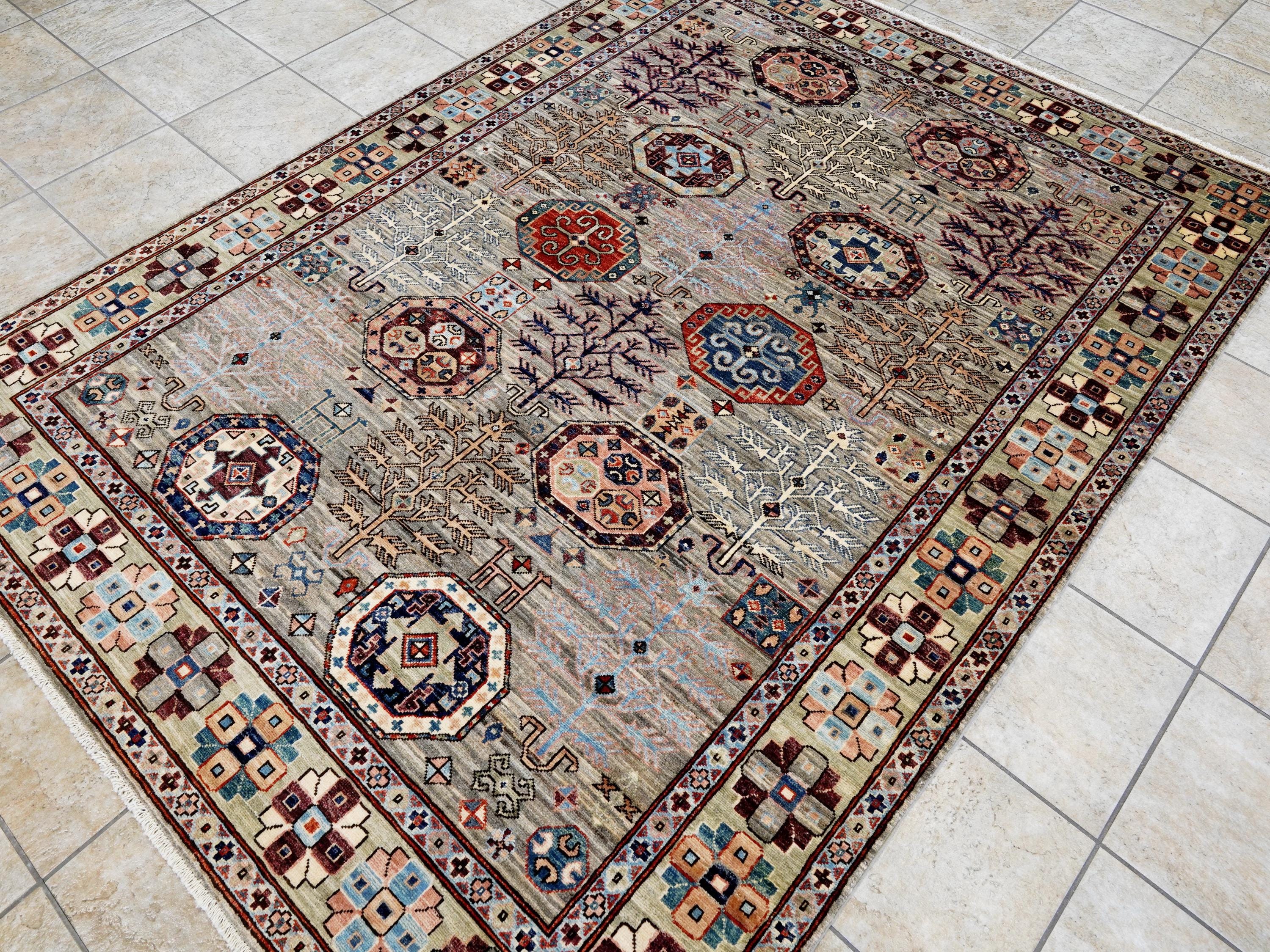 6x8 Ft Light Brown Heriz Rug - Hand Knotted Oriental Area Rug