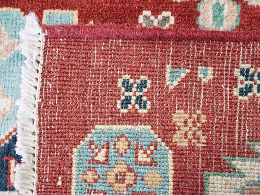 2x3 Ft Red Ersari Rug - Hand Knotted Wool Accent Rug