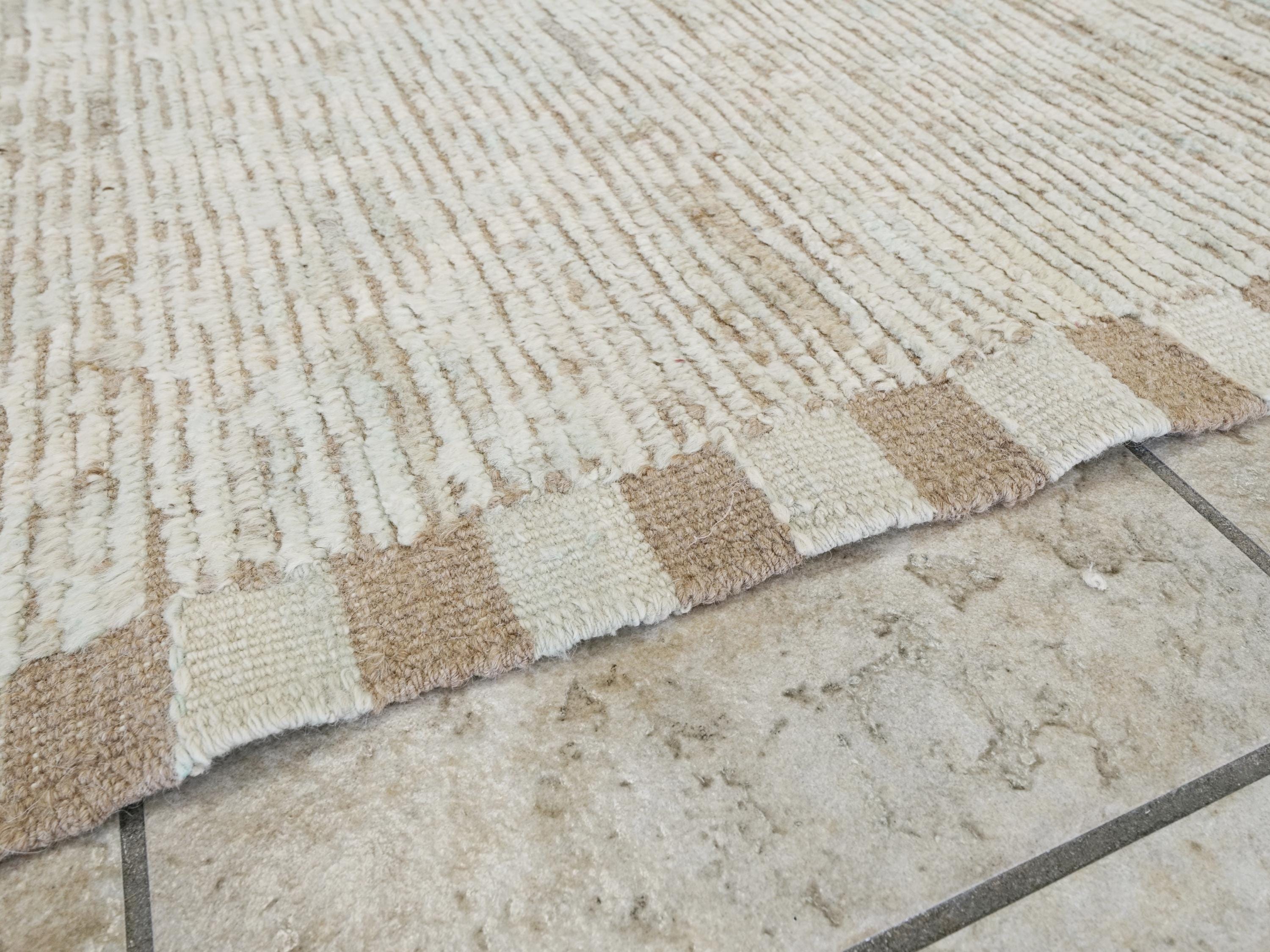 13 Ft Light Blue Moroccan Runner Rug - Hand Knotted Wool Rug