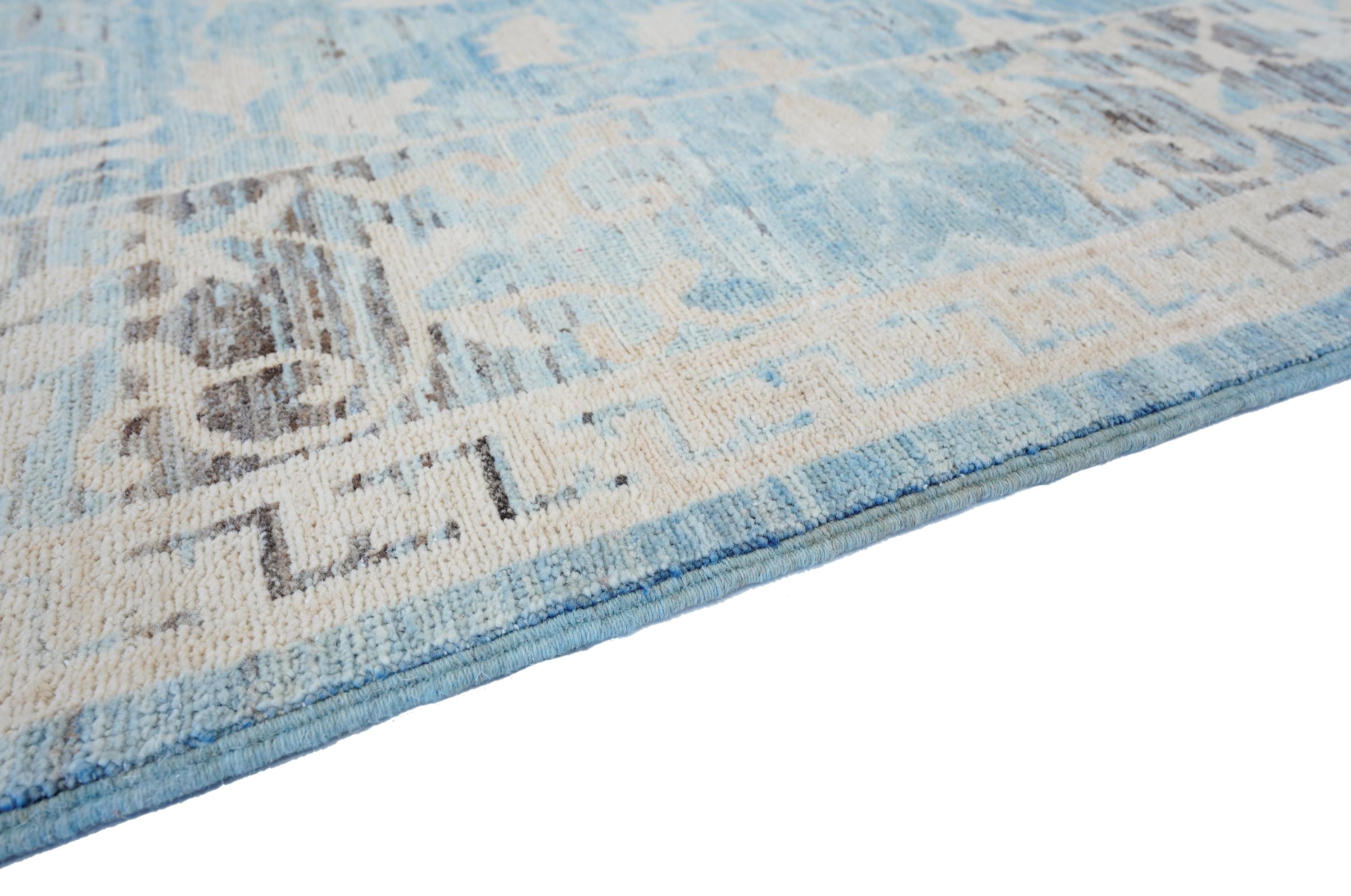6x10 Ft Antique Serapi Rug - Blue Persian Rug