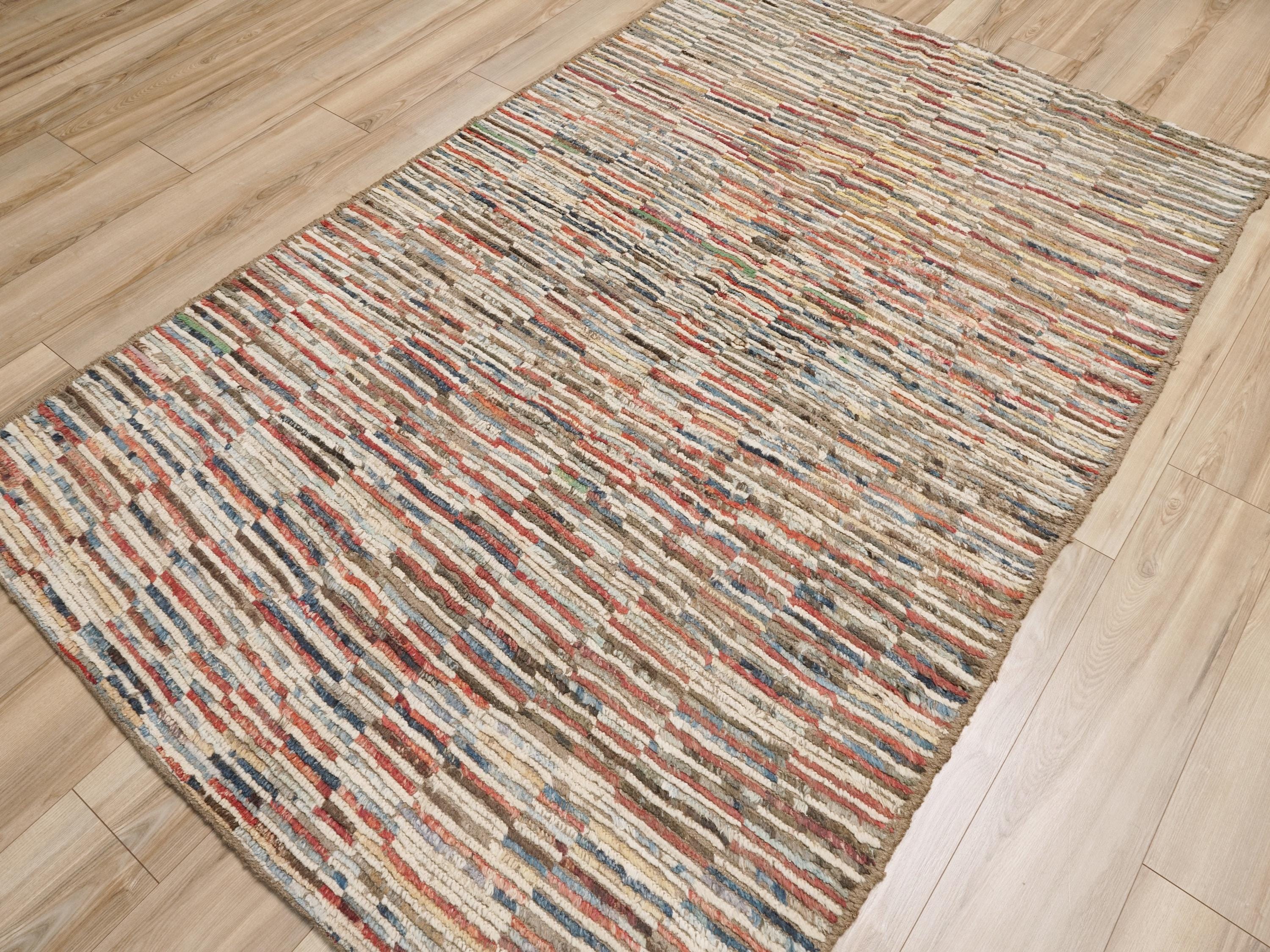 5x8 Ft Colorful Moroccan Rug - Wool Area Rug