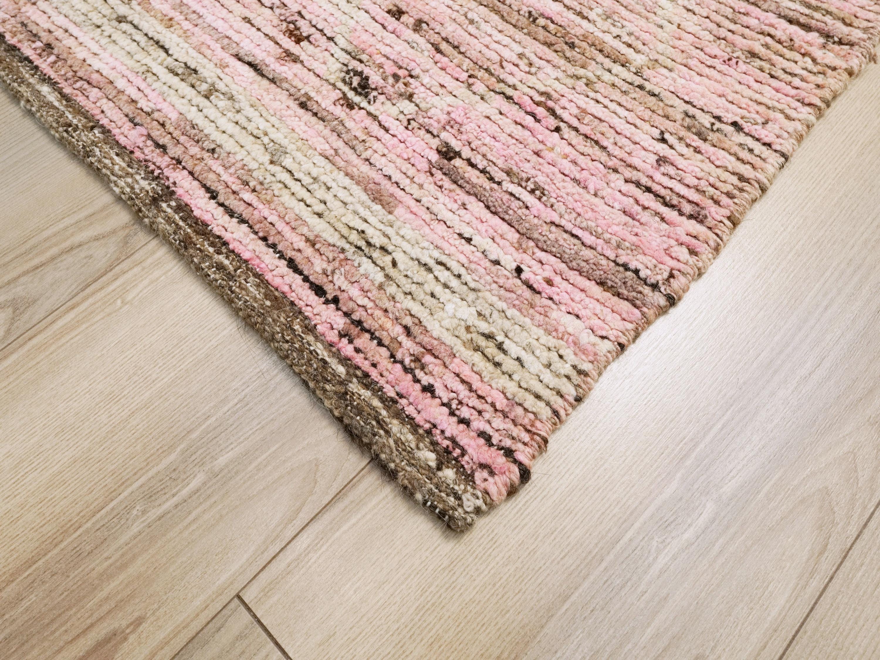 6x8 Ft Pink Moroccan Rug - Abstract Area Rug