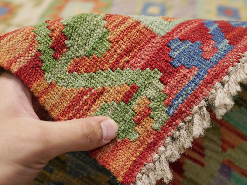 7x10 Ft Maimana Kilim Rug - Flat Weave Tribal Rug