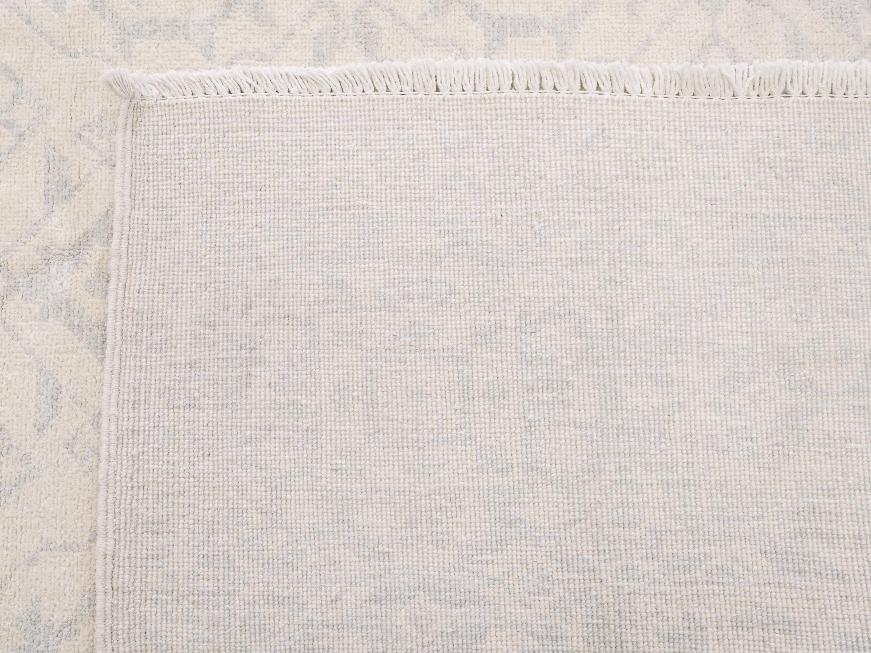 6x9 Ft White Vintage Heriz Rug - Afghan Handmade Area Rug
