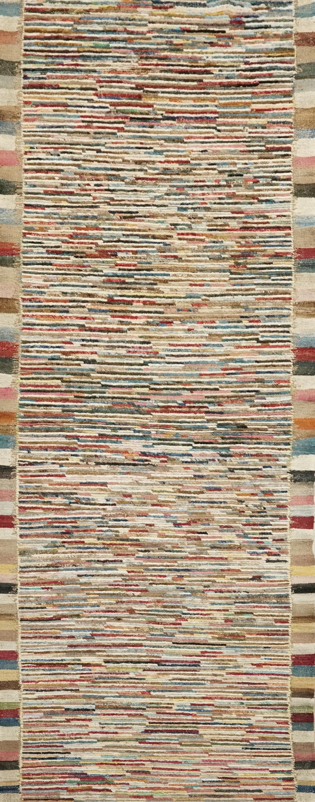 12 Ft Colorful Moroccan Runner Rug - Hand Knotted Wool Runner