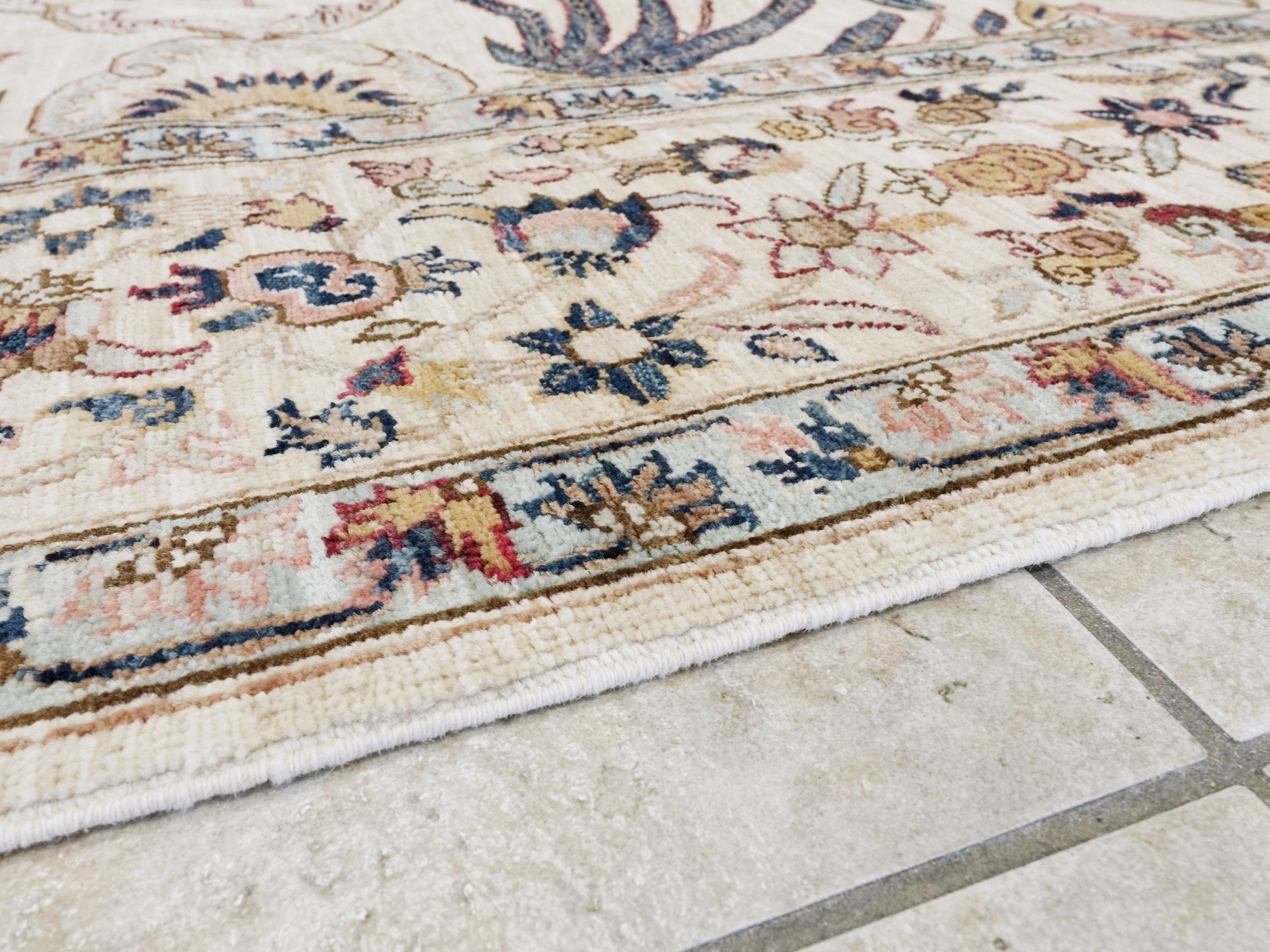 9x12 Ft Beige Serapi Rug - Hand Knotted Area Rug - Persian Design