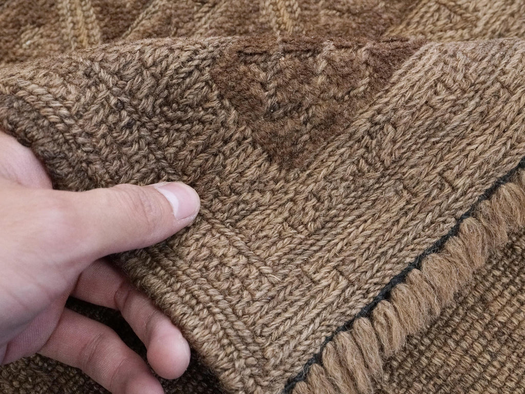 5x6 Ft Vintage Tribal Kilim Rug - Hand Knotted Wool - Dark Brown