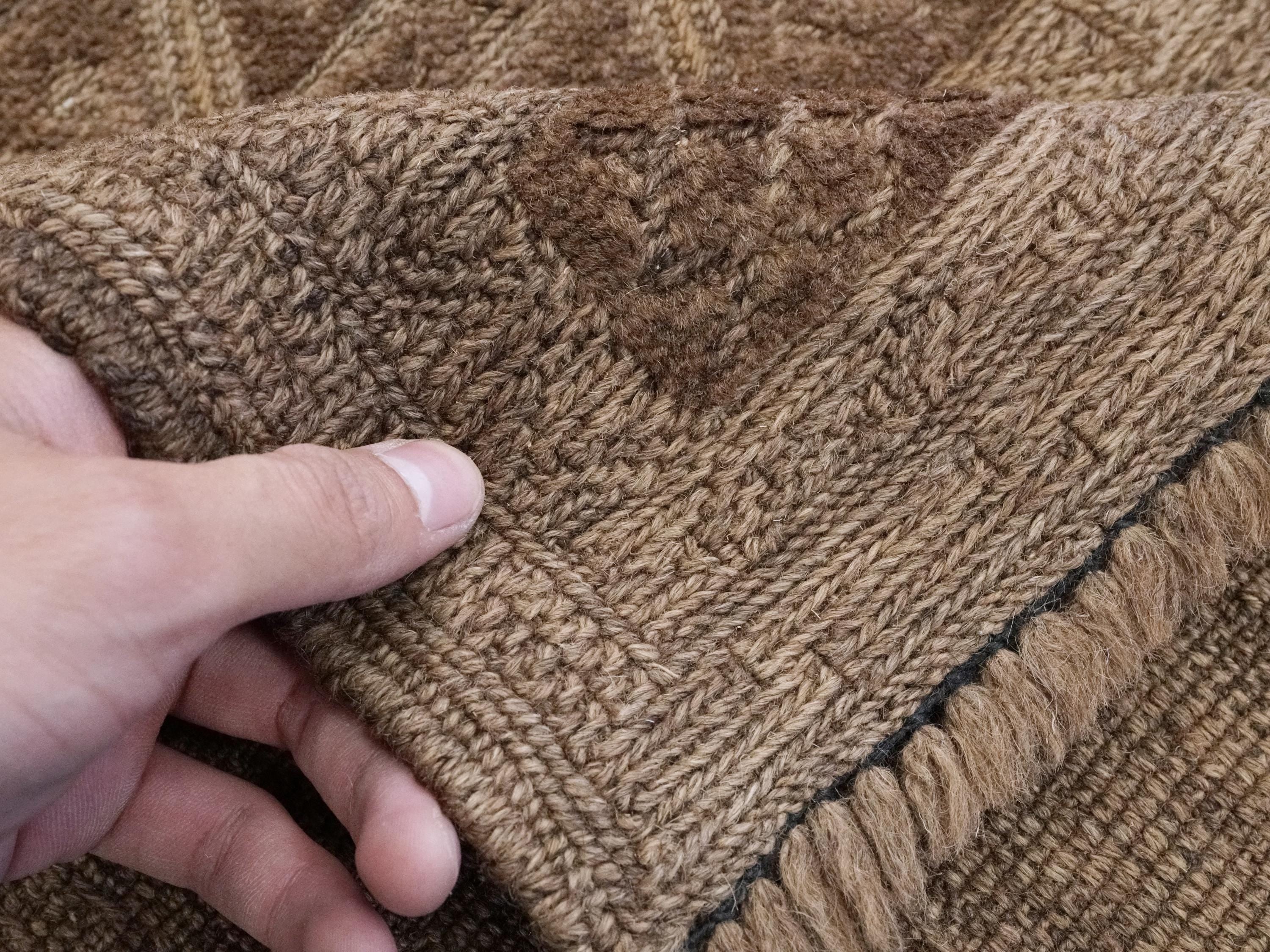 5x6 Ft Vintage Tribal Kilim Rug - Hand Knotted Wool - Dark Brown