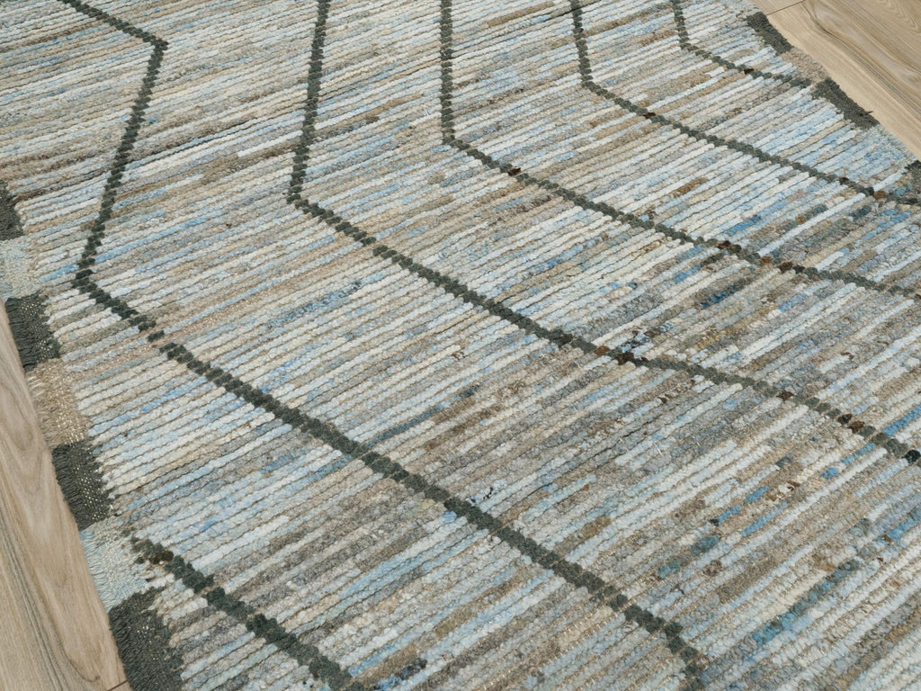 3x5 Ft Blue Moroccan Rug - Hand Knotted Area Rug