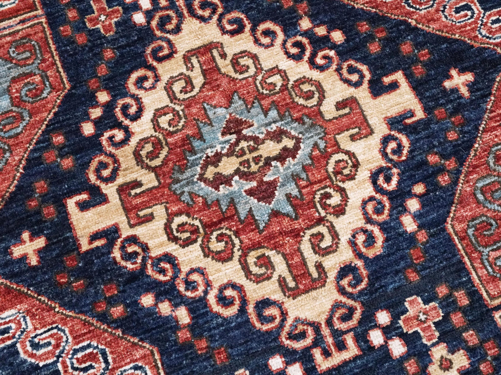 5x7 Ft Blue Heriz Rug - Ghazni Wool Oriental Rug