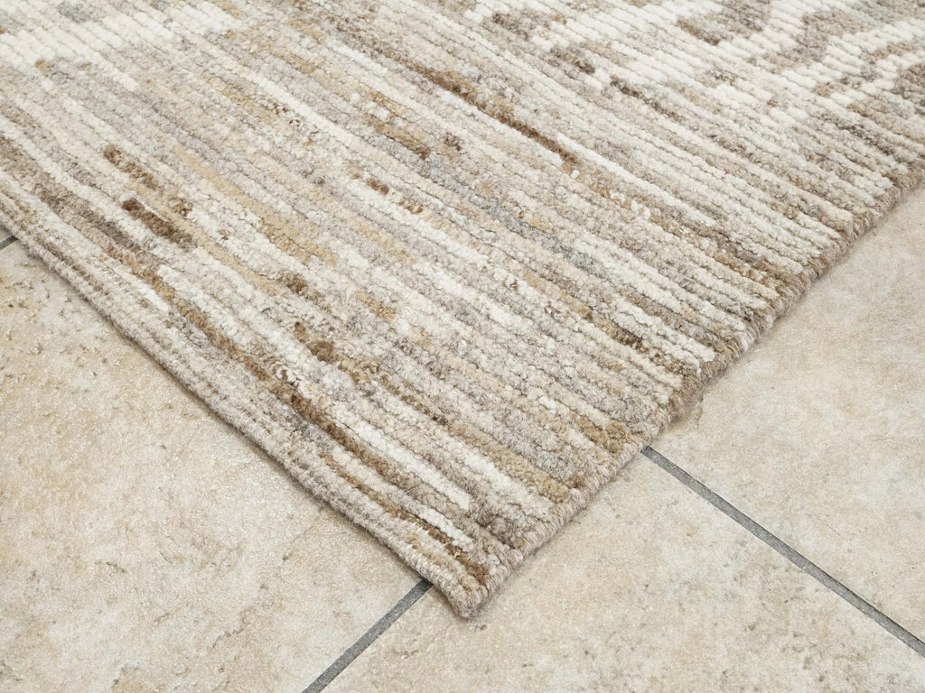 10x14 Ft Handmade Moroccan Rug - Light Brown Wool Rug