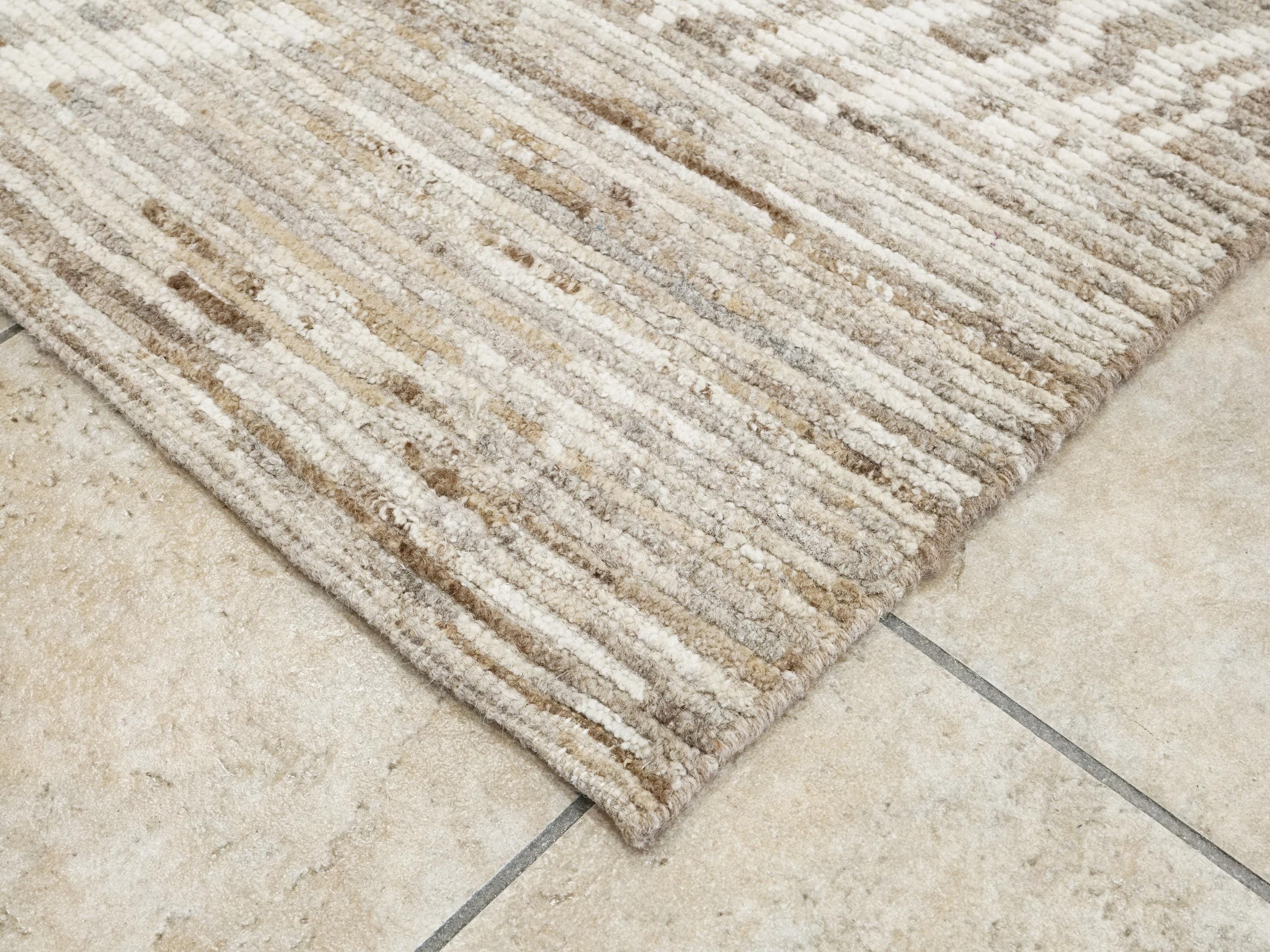 10x14 Ft Handmade Moroccan Rug - Light Brown Wool Rug
