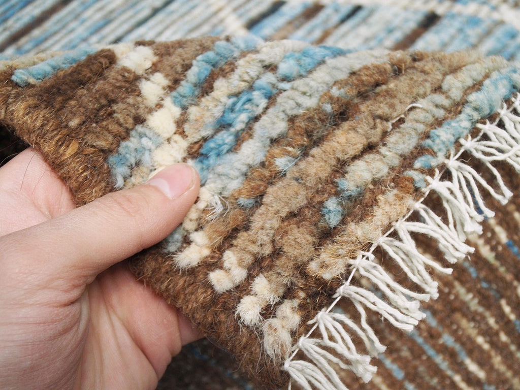 4x6 Ft Blue Moroccan Rug - Hand Knotted Wool Area Rug