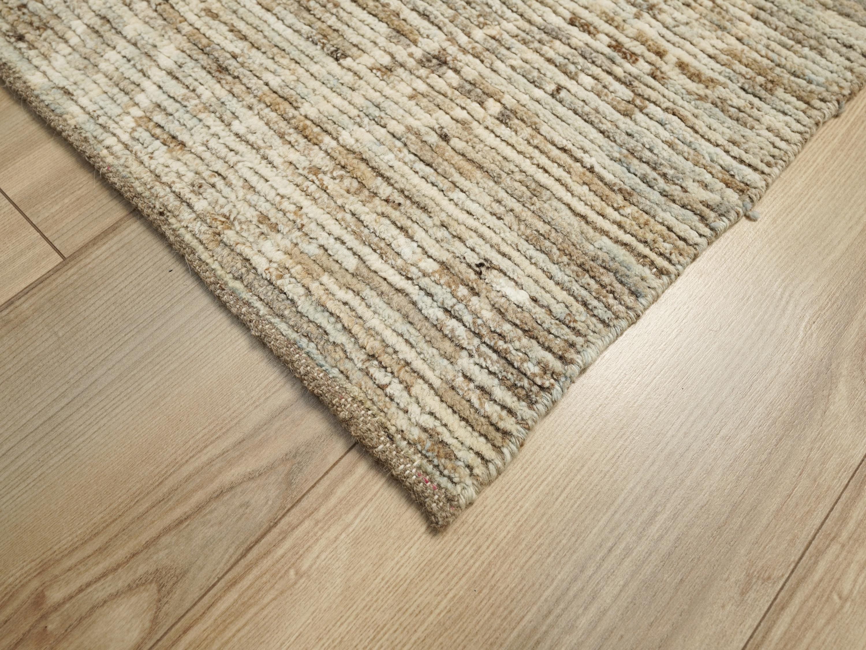 10 Ft Handmade Beige Moroccan Runner Rug - Afghan Wool Rug