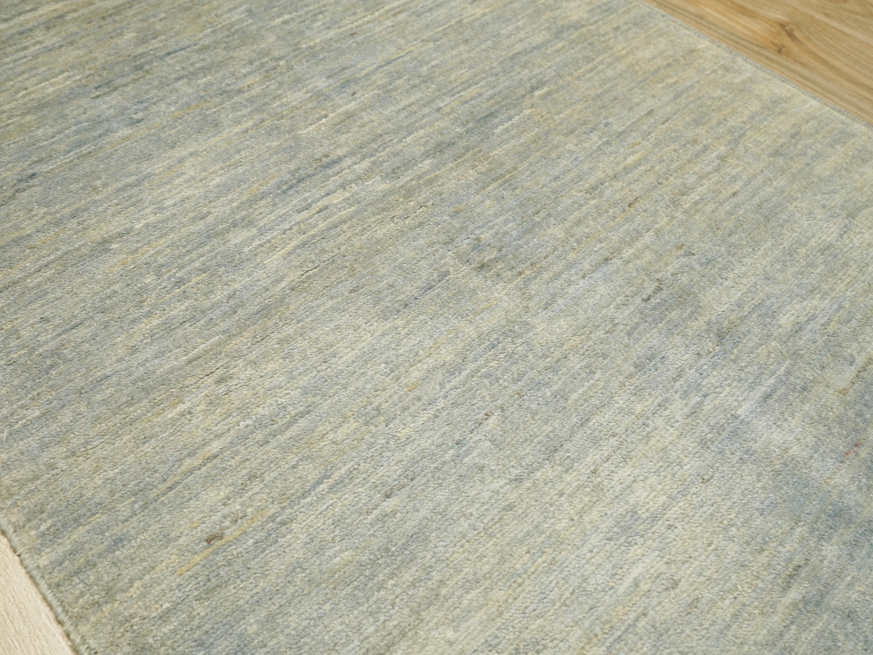 2x3 Ft Light Gray Gabbeh Rug - Afghan Wool Accent Rug