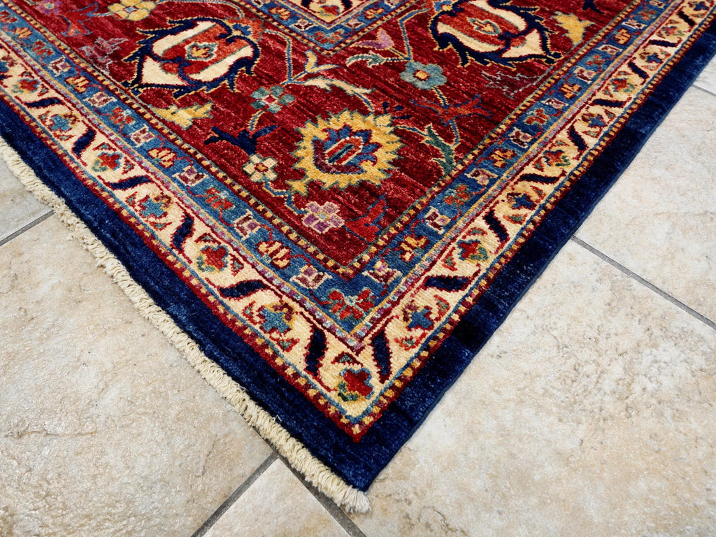 12x15 Ft Navy Blue Serapi Rug - Handmade Afghan Area Rug - Oversize