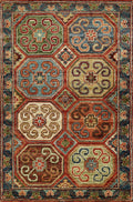 2x3 Ft Red Ersari Rug - Hand Knotted Wool Rug