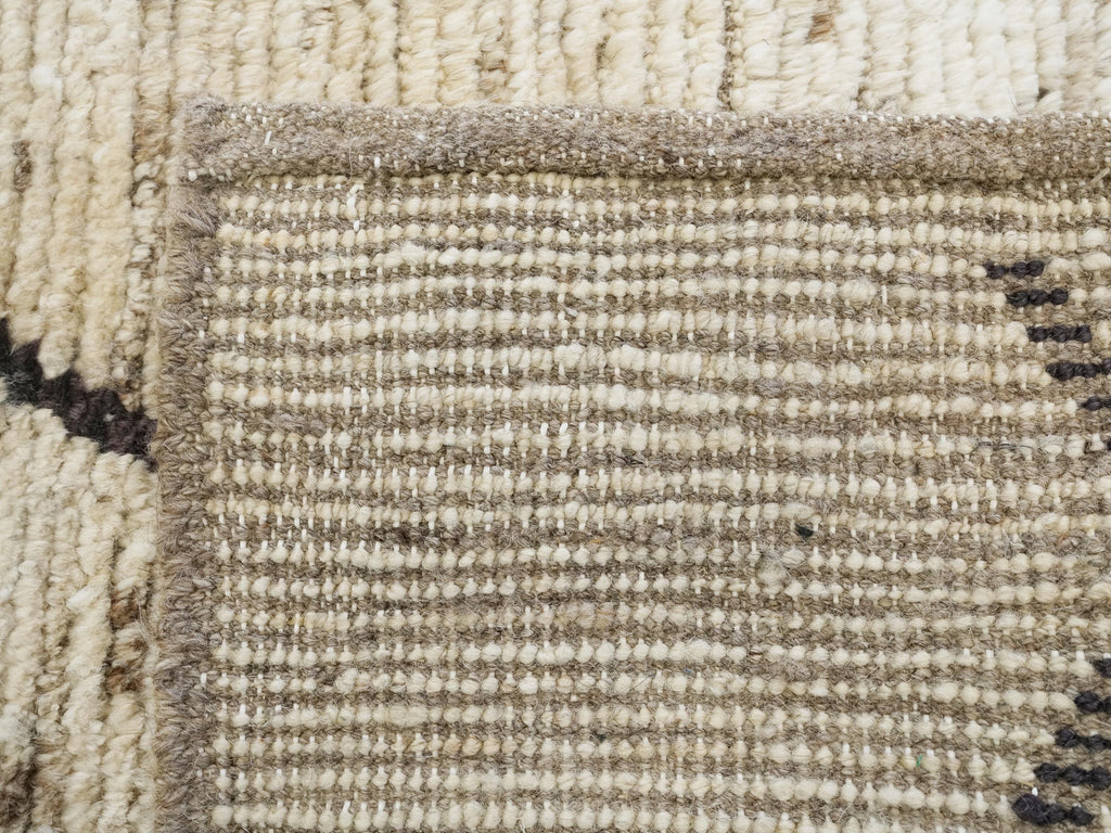 10 Ft Handmade Moroccan Runner Rug - Beige Afghan Wool Rug