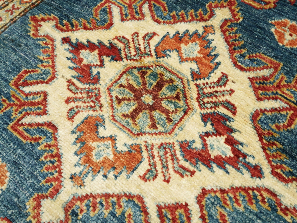 3x4 Ft Blue Kazak Rug - Afghan Handmade Area Rug