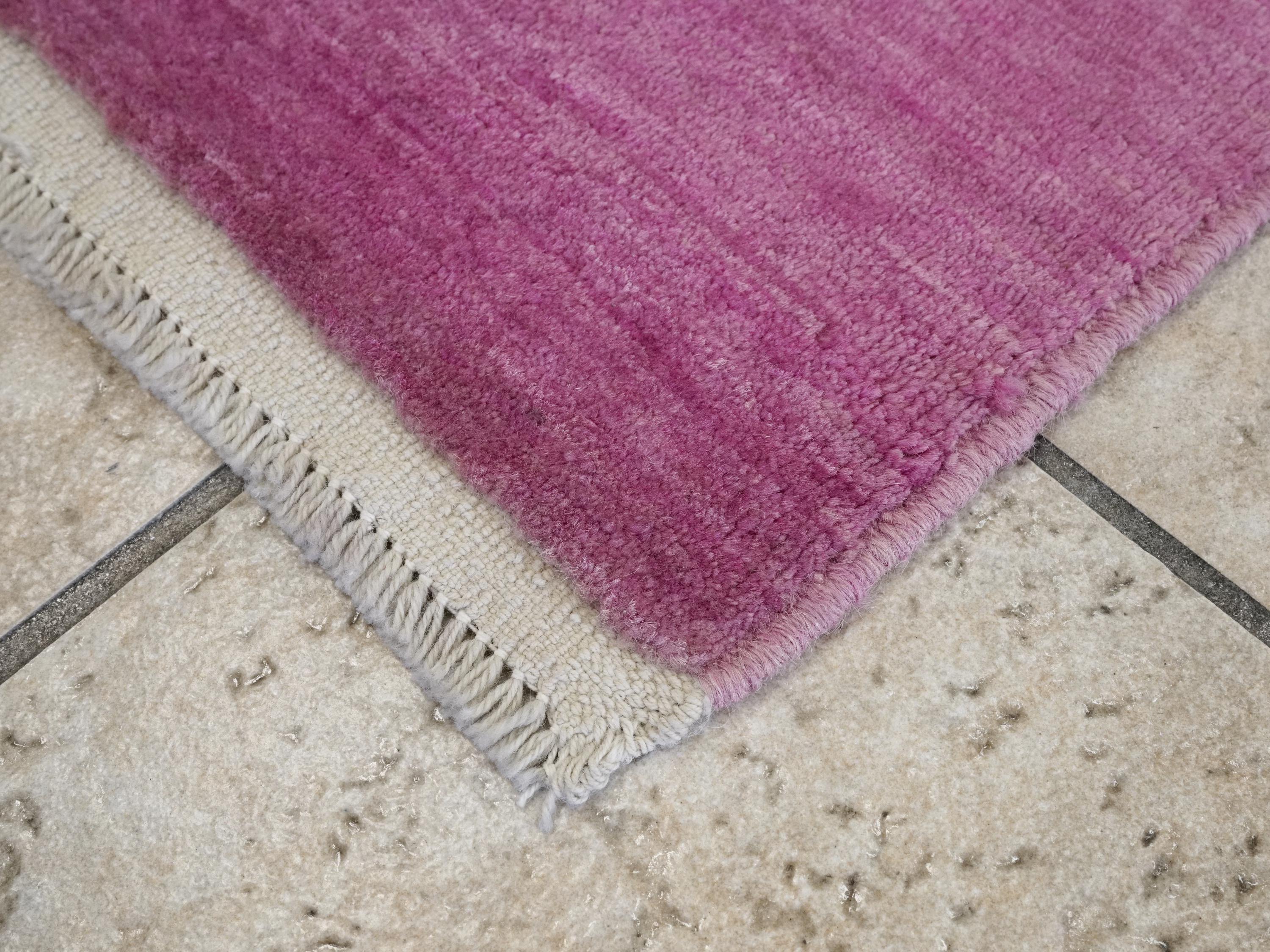 2x3 Ft Hand Knotted Purple Gabbeh Rug - Afghan Wool Doormat