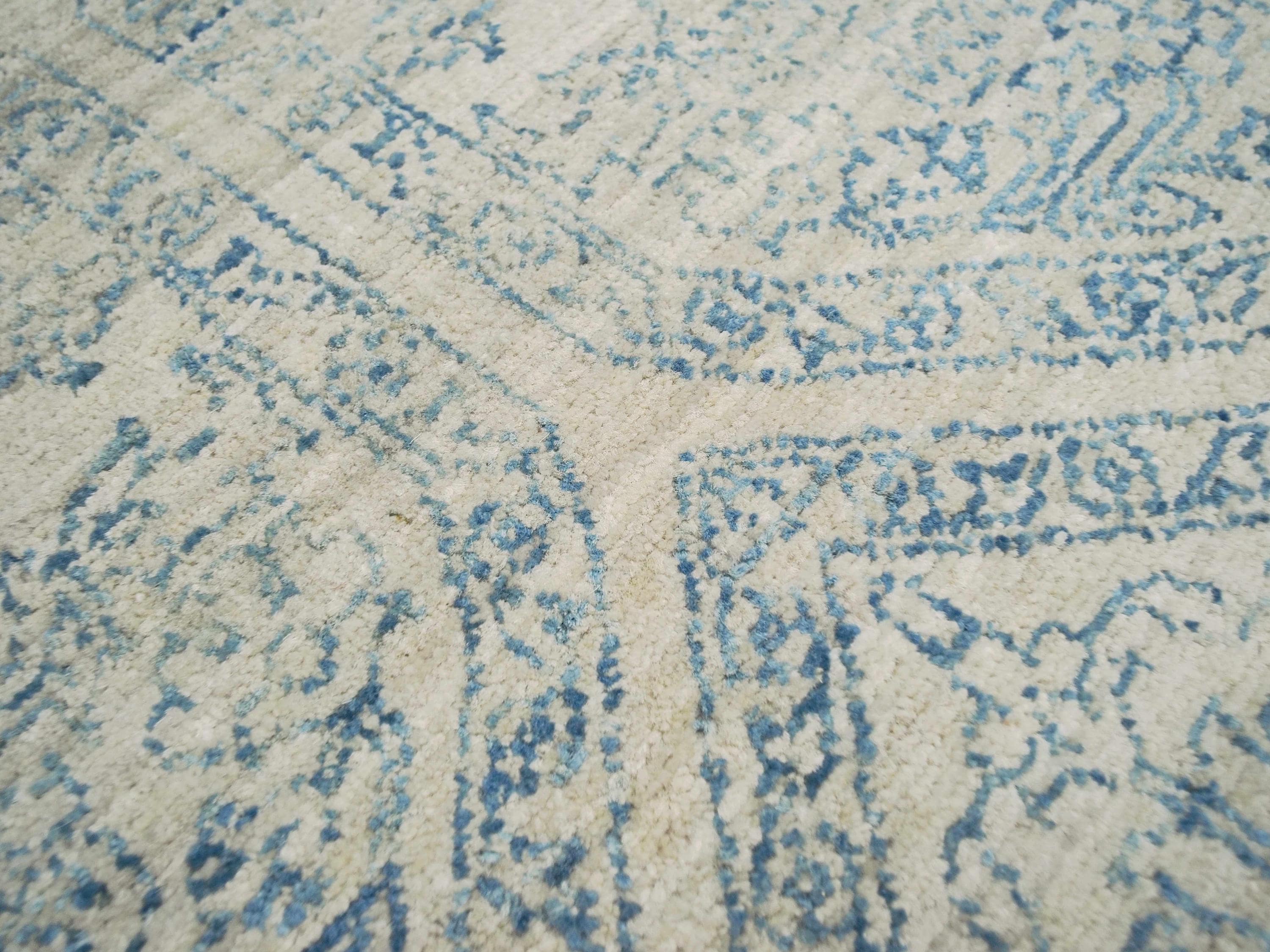 10x14 Ft Light Blue Gabbeh Rug - Hand Knotted Oriental Wool Rug