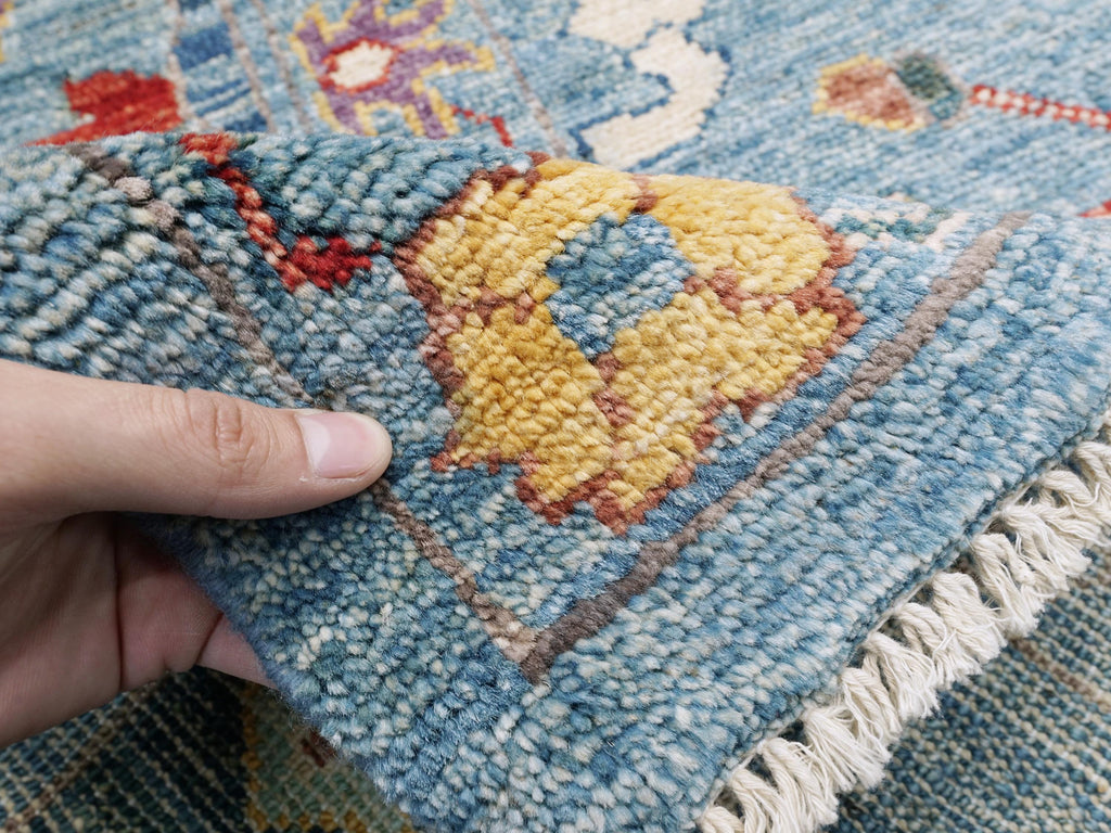 9x12 Ft Light Blue Oushak Rug - Hand Knotted Oriental Rug