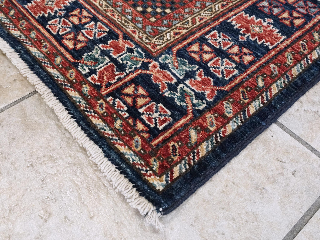 5x7 Ft Blue Heriz Rug - Ghazni Wool Oriental Rug