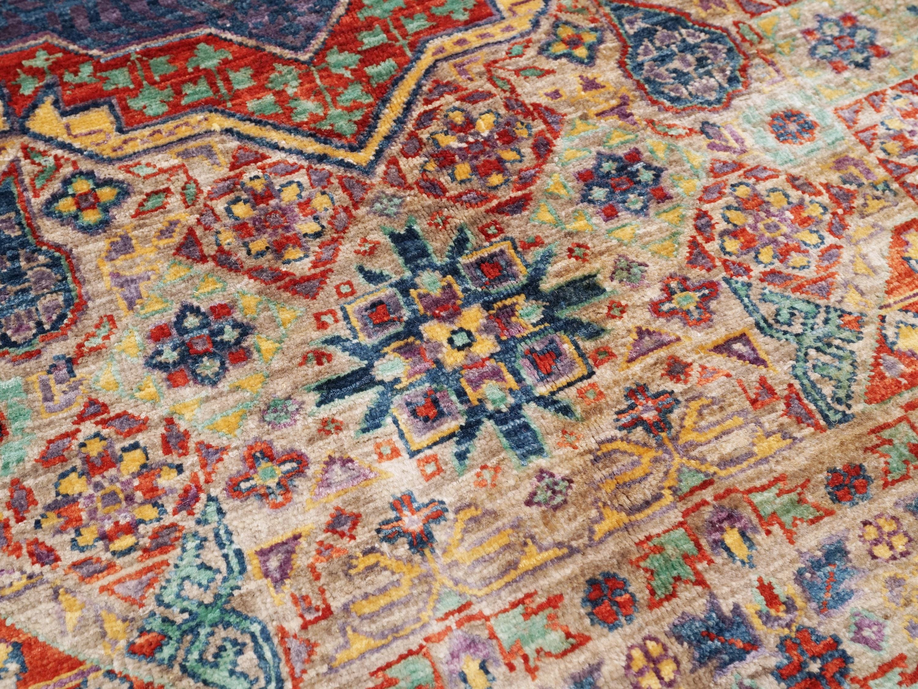 6x9 Ft Orange Mamluk Rug - Afghan Oriental Rug