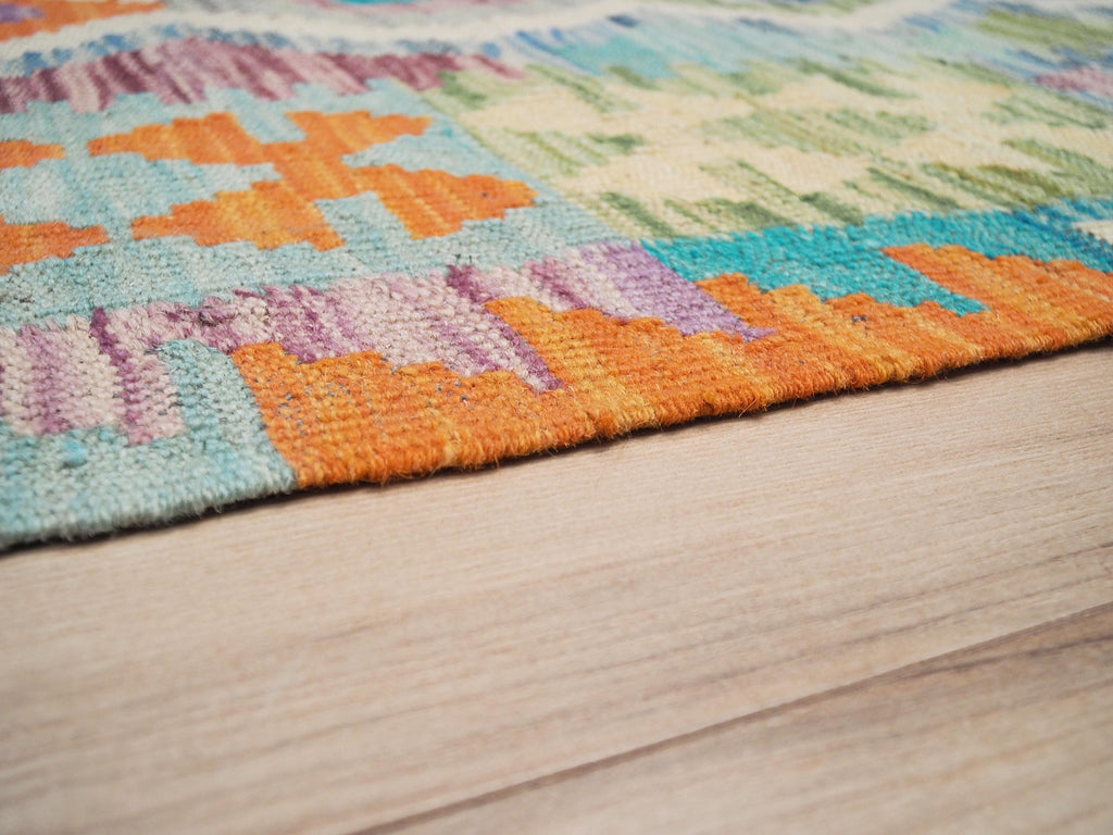 6x8 Ft Maimana Kilim Rug - Flat Weave Wool Rug