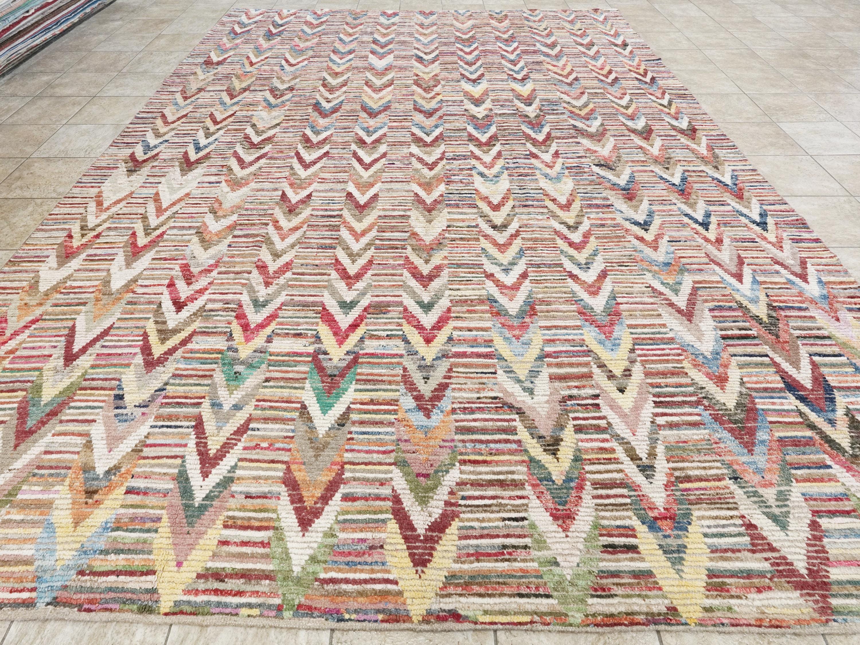 10x13 Ft Large Colorful Moroccan Rug - Afghan Wool Rug