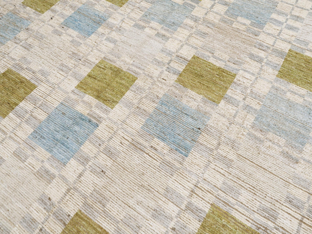 9x12 Ft Blue & Green Moroccan Rug - Afghan Wool Area Rug
