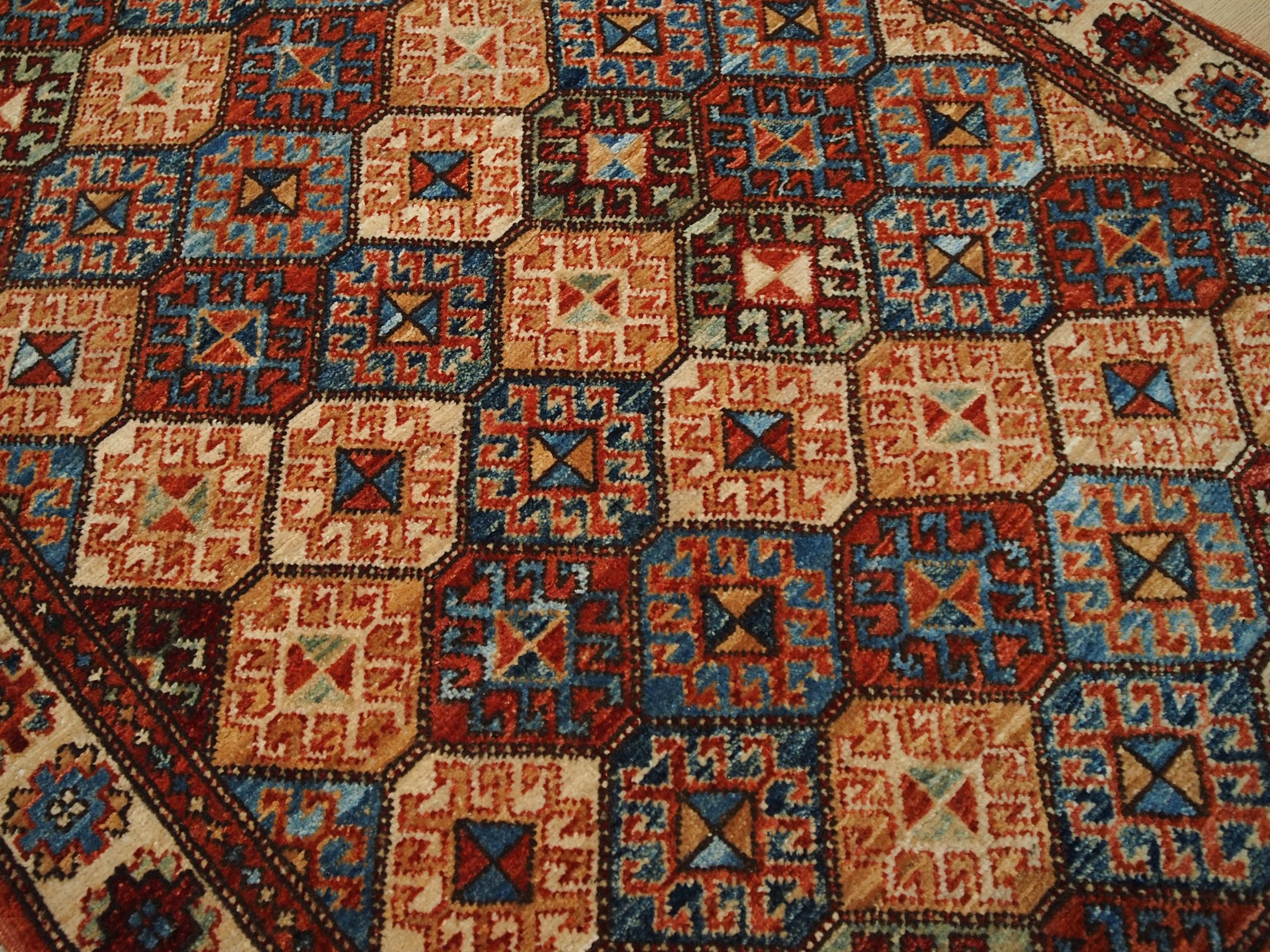 3x5 Ft Orange Heriz Rug - Oriental Wool Rug