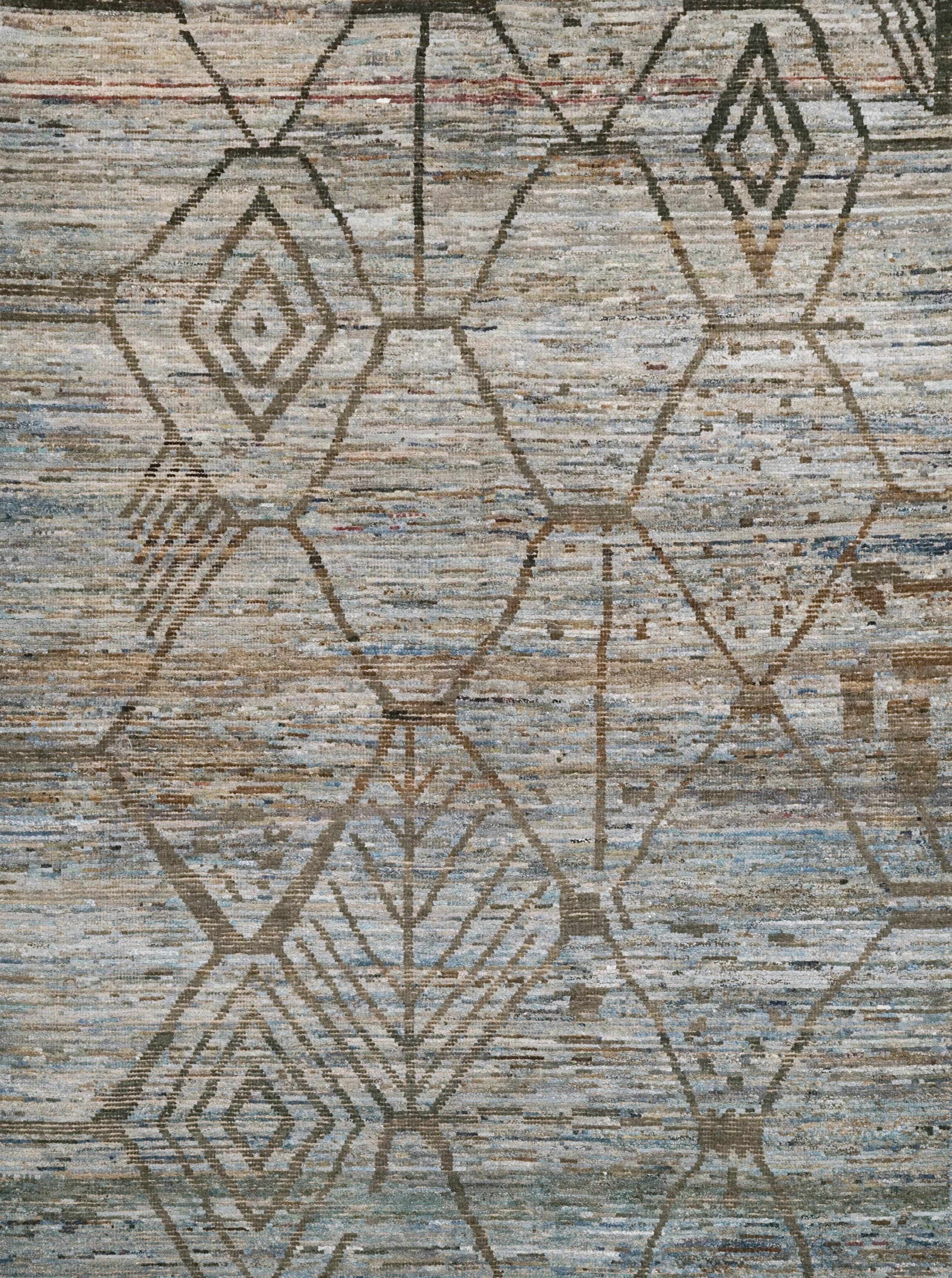 6x9 Ft Blue Moroccan Rug - Afghan Handmade Area Rug