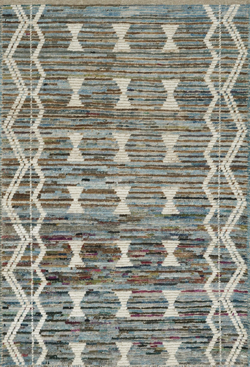 3x5 Ft Blue Moroccan Rug - Hand Knotted Area Rug