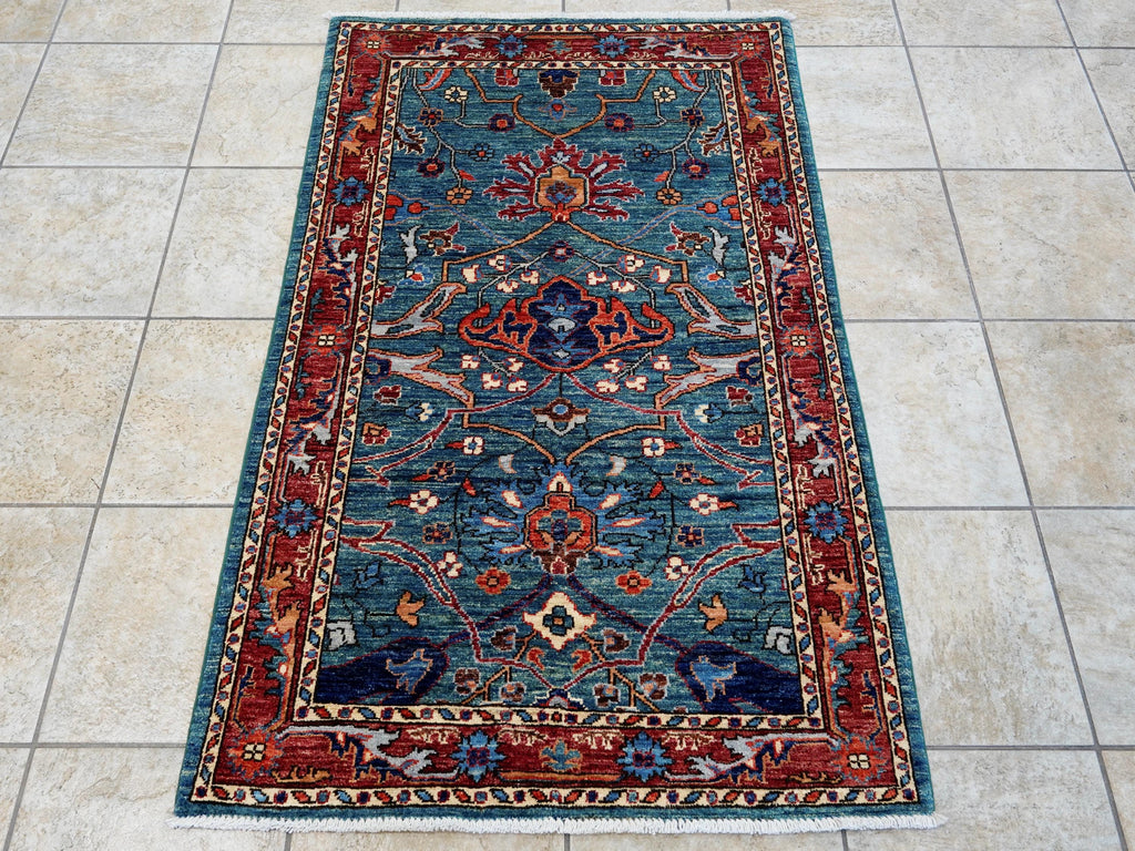 3x5 Ft Blue Bidjar Rug - Handmade Afghan Area Rug
