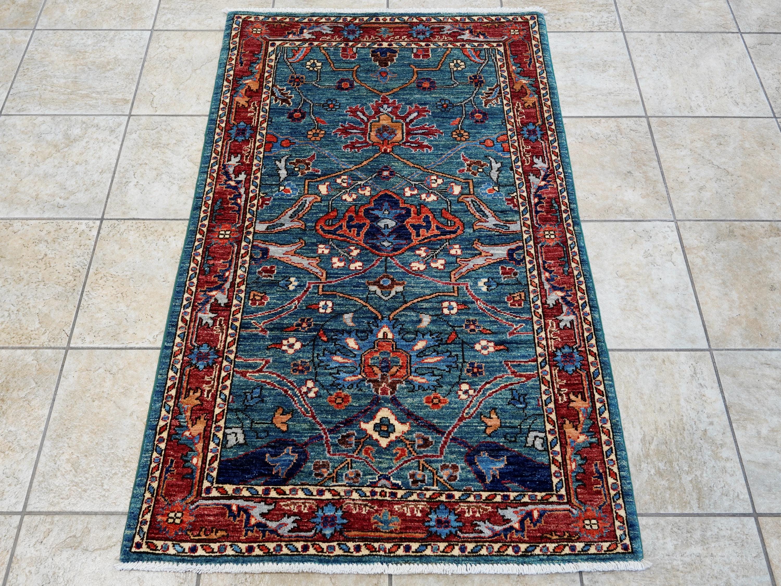 3x5 Ft Blue Bidjar Rug - Handmade Afghan Area Rug