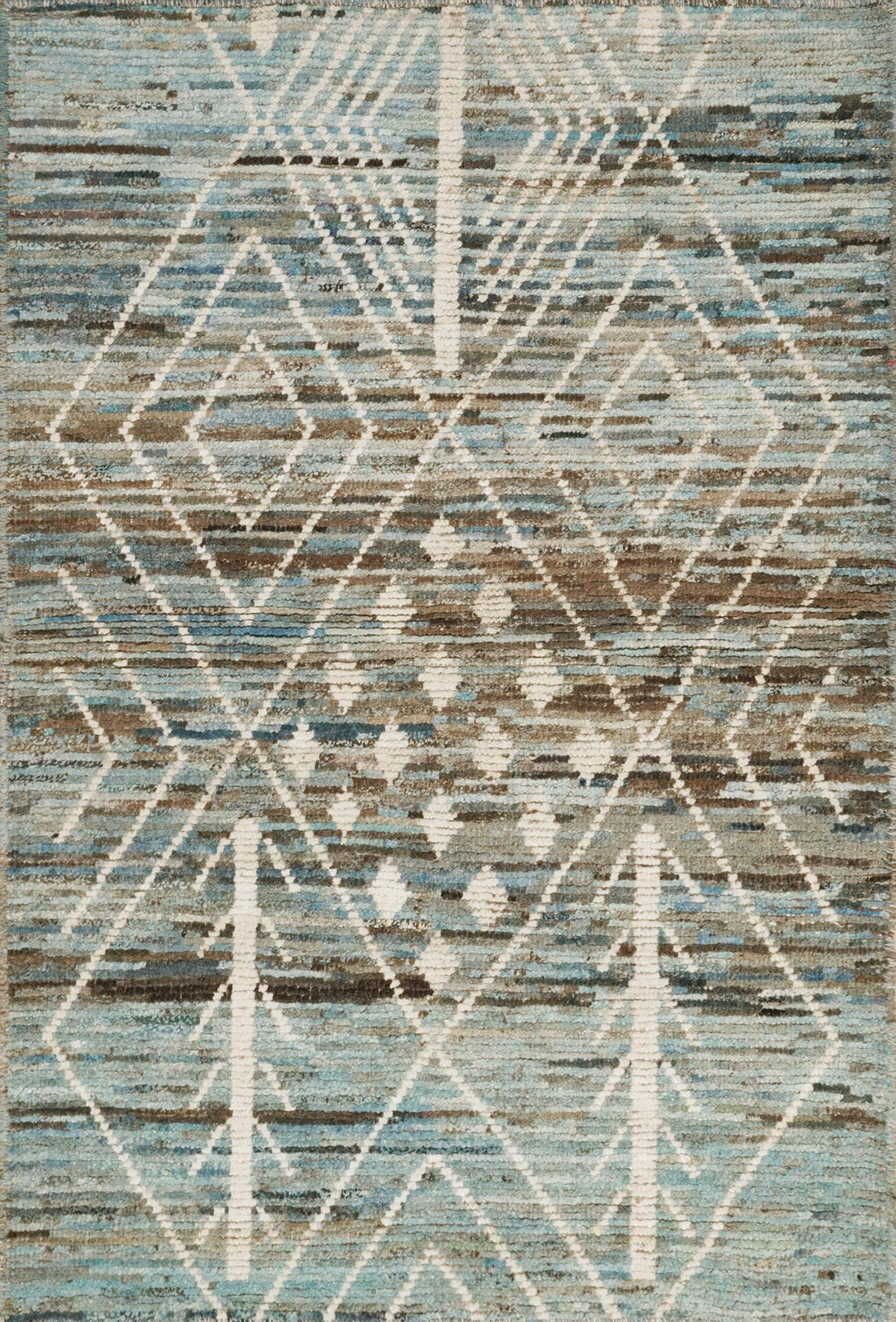 3x5 Ft Blue Moroccan Rug - Hand Knotted Afghan Rug