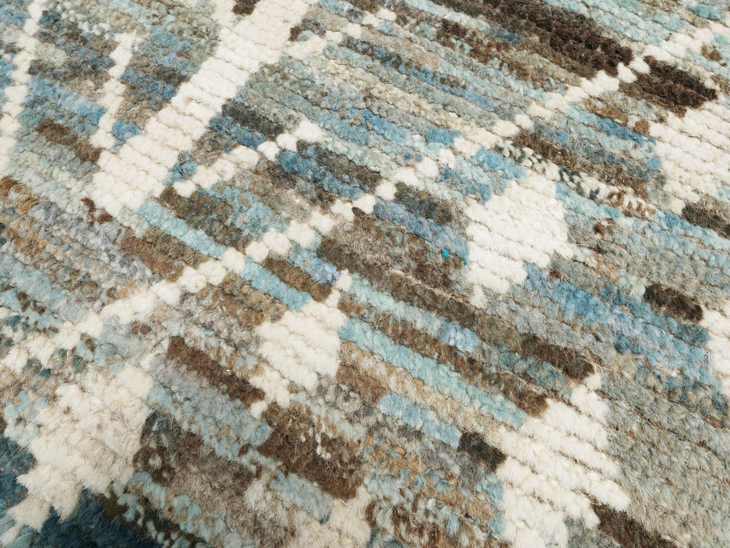 3x5 Ft Blue Moroccan Rug - Hand Knotted Afghan Rug