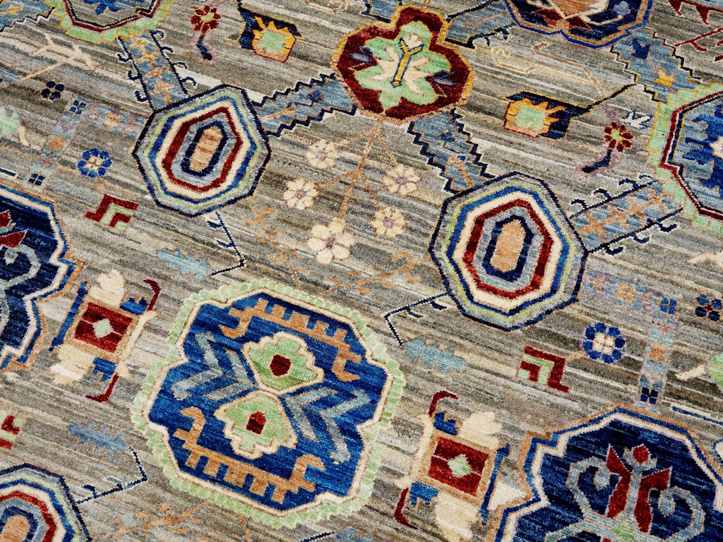 8x10 Ft Brown Heriz Rug - Hand Knotted Oriental Area Rug