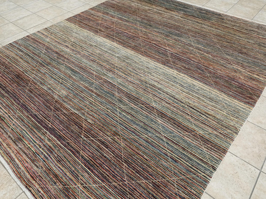 8x10 Ft Multicolor Gabbeh Rug - Hand Knotted Afghan Rug