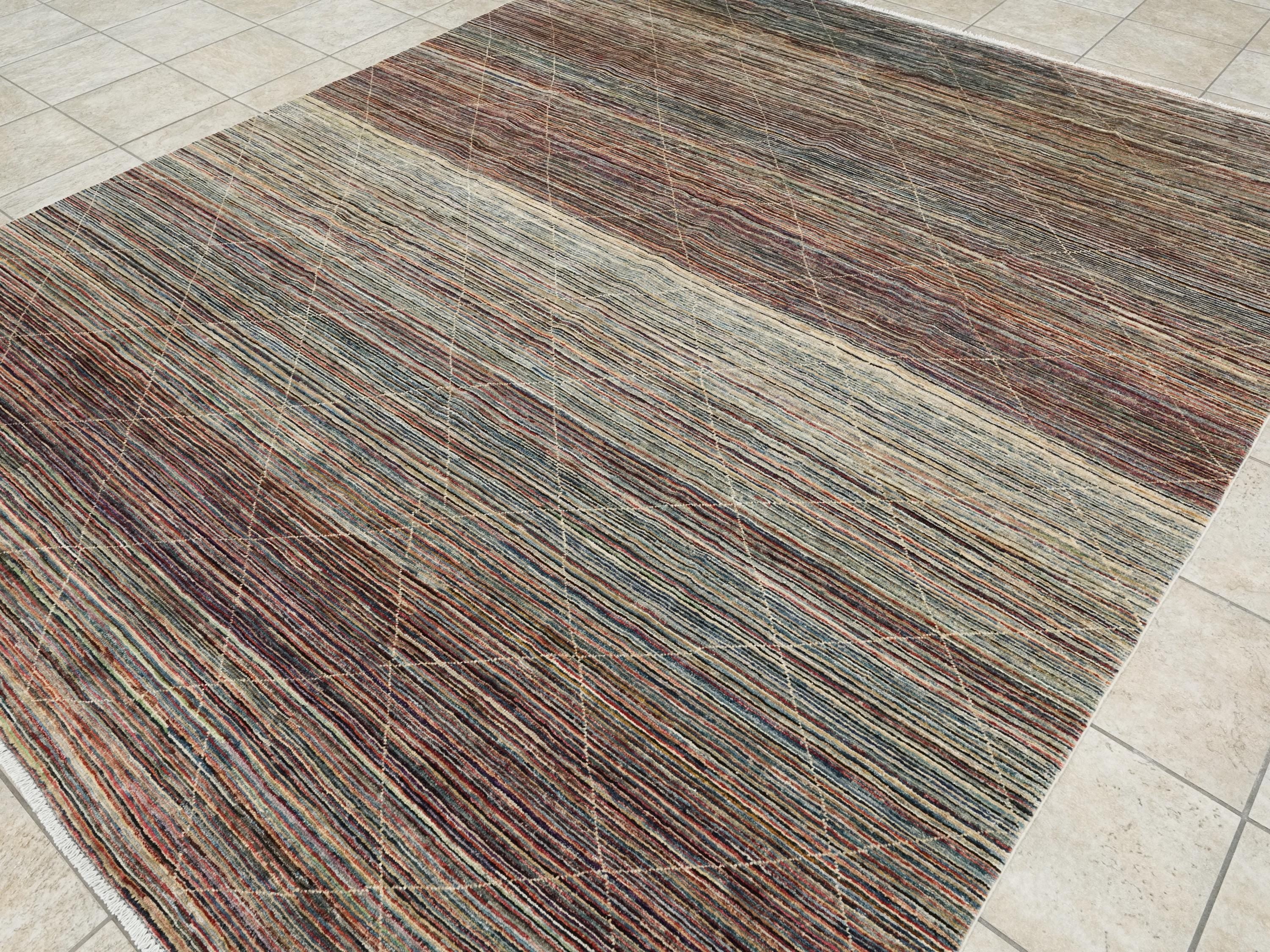8x10 Ft Multicolor Gabbeh Rug - Hand Knotted Afghan Rug