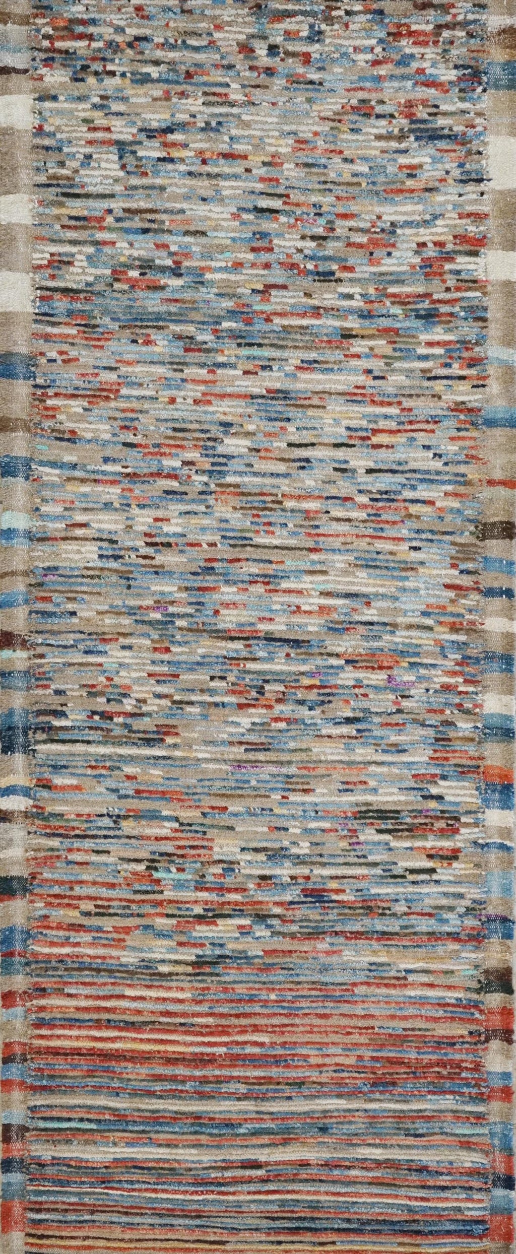 8 Ft Moroccan Runner Rug - Colorful Handmade wool Rug